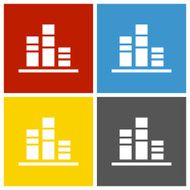 Bar Graph icon on square buttons N18