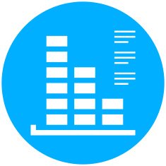 Bar Graph icon on a round button - RoundSeries N18