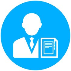 Businessman icon on a round button - RoundSeries N7
