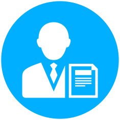 Businessman icon on a round button - RoundSeries N12