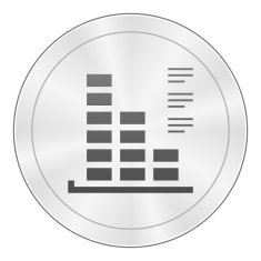 Bar Graph icon on a round button - SharpSeries N18