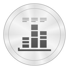 Bar Graph icon on a round button - SharpSeries N26