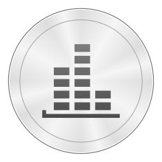Bar Graph icon on a round button - SharpSeries N41