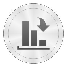 Bar Graph icon on a round button - SharpSeries N43