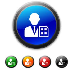 Businessman icon on round buttons - ShinedSeries