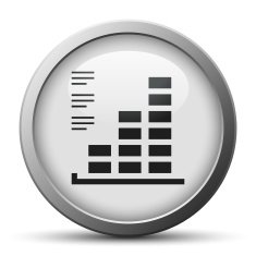 Bar Graph icon on a silver button - SilverSeries N2