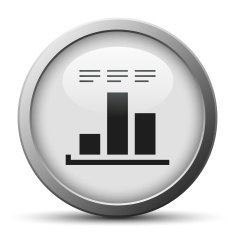 Bar Graph icon on a silver button - SilverSeries N3