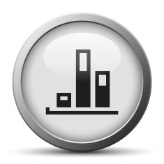 Bar Graph icon on a silver button - SilverSeries N6