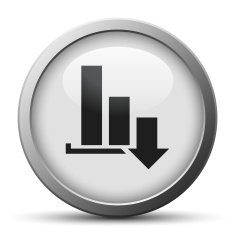 Bar Graph icon on a silver button - SilverSeries N8