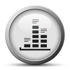 Bar Graph icon on a silver button - SilverSeries N14