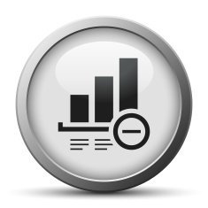Bar Graph icon on a silver button - SilverSeries N17