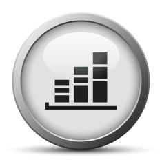 Bar Graph icon on a silver button - SilverSeries N19