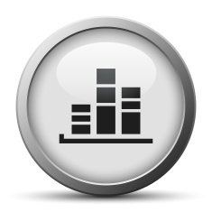 Bar Graph icon on a silver button - SilverSeries N20