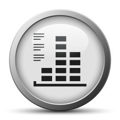 Bar Graph icon on a silver button - SilverSeries N23