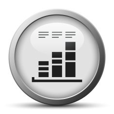 Bar Graph icon on a silver button - SilverSeries N24