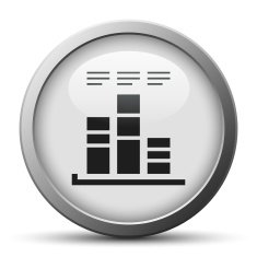 Bar Graph icon on a silver button - SilverSeries N25