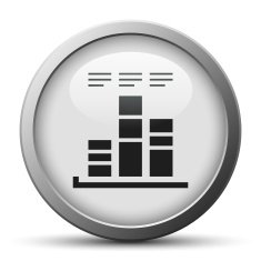 Bar Graph icon on a silver button - SilverSeries N26