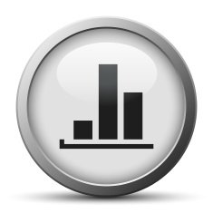 Bar Graph icon on a silver button - SilverSeries N32