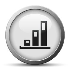 Bar Graph icon on a silver button - SilverSeries N34
