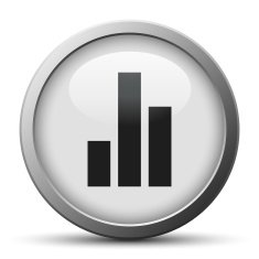 Bar Graph icon on a silver button - SilverSeries N37