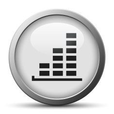 Bar Graph icon on a silver button - SilverSeries N40