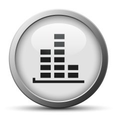 Bar Graph icon on a silver button - SilverSeries N41