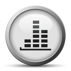 Bar Graph icon on a silver button - SilverSeries N42