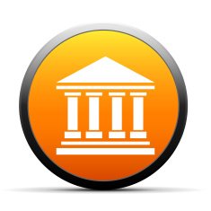 Bank icon on a round button - SimpleSeries