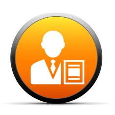 Businessman icon on a round button - SimpleSeries N9