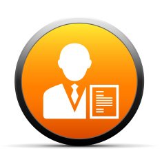 Businessman icon on a round button - SimpleSeries N10