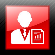 Businessman icon on a square button - SleekSeries N2