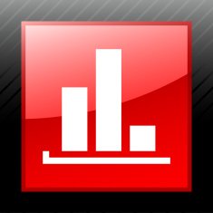 Bar Graph icon on a square button - SleekSeries N4