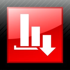Bar Graph icon on a square button - SleekSeries N8