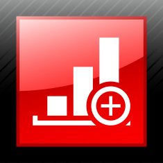 Bar Graph icon on a square button - SleekSeries N9