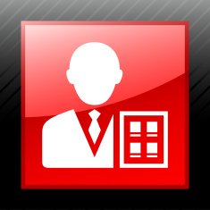 Businessman icon on a square button - SleekSeries N6