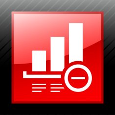 Bar Graph icon on a square button - SleekSeries N17