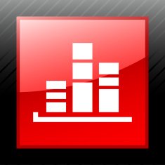Bar Graph icon on a square button - SleekSeries N20