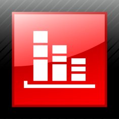 Bar Graph icon on a square button - SleekSeries N22