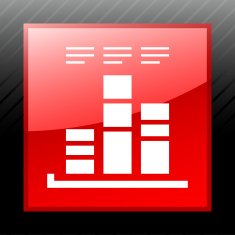 Bar Graph icon on a square button - SleekSeries N26