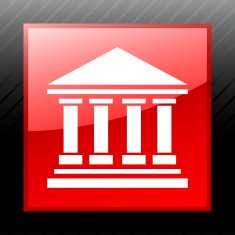 Bank icon on a square button - SleekSeries