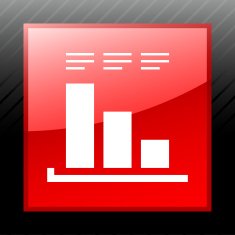 Bar Graph icon on a square button - SleekSeries N30