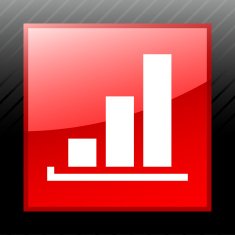 Bar Graph icon on a square button - SleekSeries N31