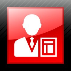 Businessman icon on a square button - SleekSeries N8