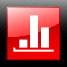 Bar Graph icon on a square button - SleekSeries N32