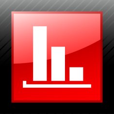 Bar Graph icon on a square button - SleekSeries N33
