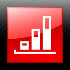 Bar Graph icon on a square button - SleekSeries N34