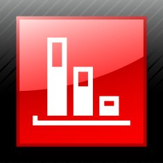 Bar Graph icon on a square button - SleekSeries N36