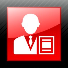 Businessman icon on a square button - SleekSeries N9