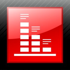 Bar Graph icon on a square button - SleekSeries N39