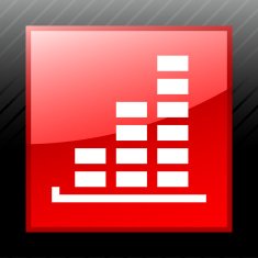 Bar Graph icon on a square button - SleekSeries N40